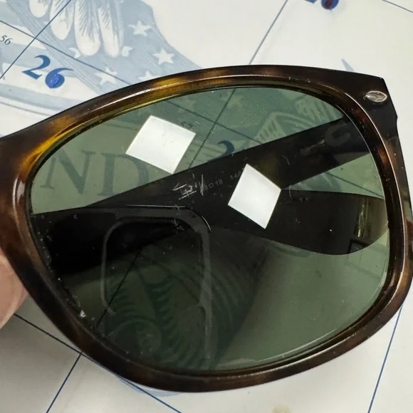 Ray-Ban POLARIZED RB 2132 New Wayfarer 58/18 Dark Tortoise Sunglasses ~Rare Size - Picture 6 of 11